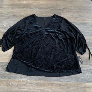 Zac & Rachel Woman sheer black blouse sz 3x